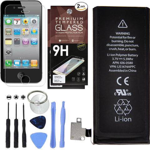 Complete Replacement Battery Kit for iPhone 4S + Extra Accessories -  Battery Cell Phone DIY