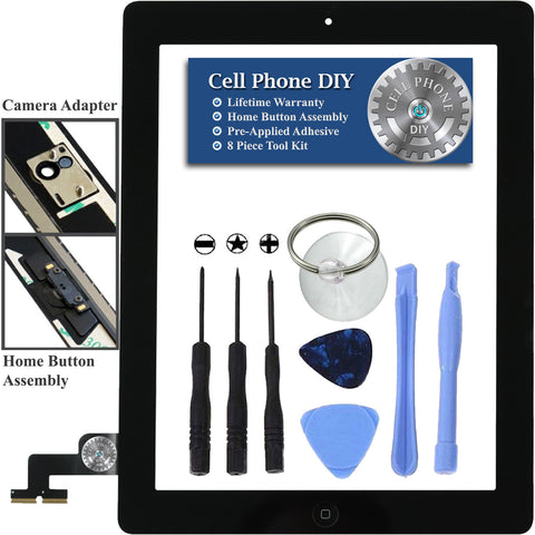 Black iPad 2 Replacement Digitizer Screen Kit -   Cell Phone DIY